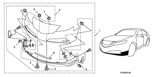 Front Under Body Spoiler (1) for 2011 Acura TL #0