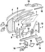 10172528 - Body: Glass for Buick: Commercial Chassis, Roadmaster | Cadillac: Fleetwood | Chevrolet: Caprice, Impala | Oldsmobile: Custom Cruiser Image