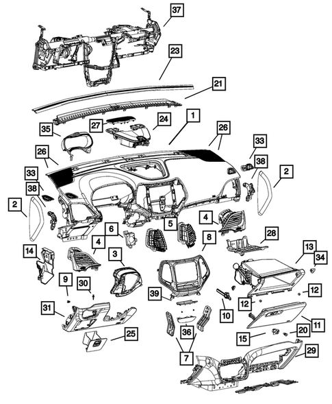 Instrument Panel for 2015 Jeep Cherokee #0