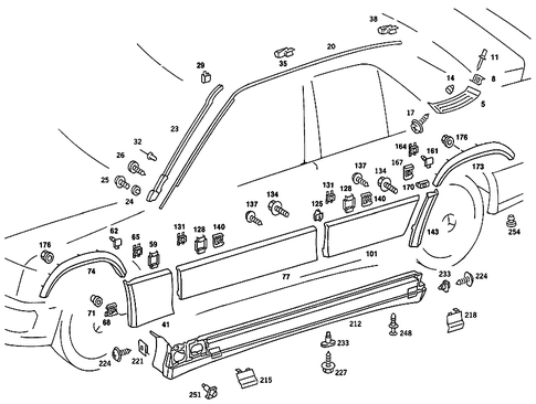 Outside Attachment Parts for 1986 Mercedes-Benz 190 E #0
