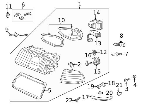 Headlamp Components for 1997 Audi A8 Quattro #0
