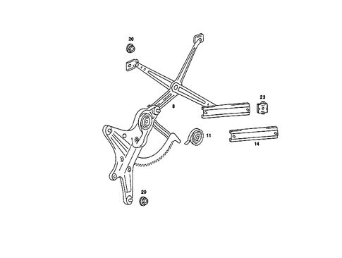 Window Regulator for 1984 Mercedes-Benz 190E #1