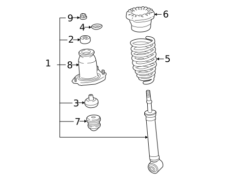 Struts & Components for 2004 Pontiac Vibe #1