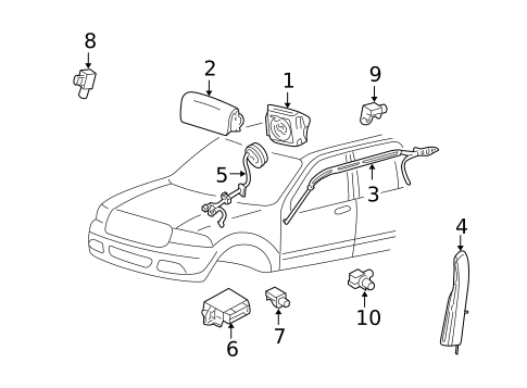 Air Bag Components for 2008 Ford Taurus X #0