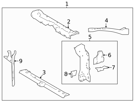 Radiator Support for 2025 Toyota Corolla #1