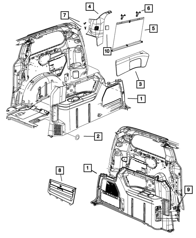 1GL76HL5AG - Interior Trim: Quarter Trim Panel, Right for Mopar Image image