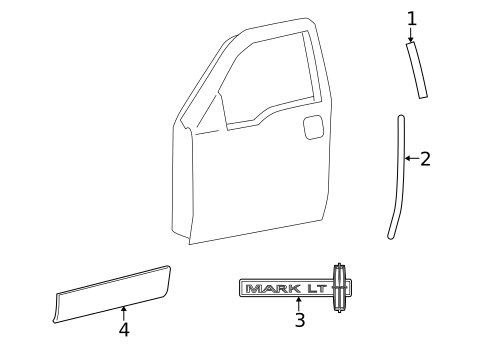 Exterior Trim - Front Door for 2006 Lincoln Mark LT #0