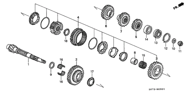 MT Countershaft (2) for 1992 Acura Integra #0