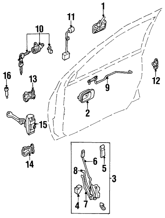 8972935971 - : Door Latch Assembly for Honda Image