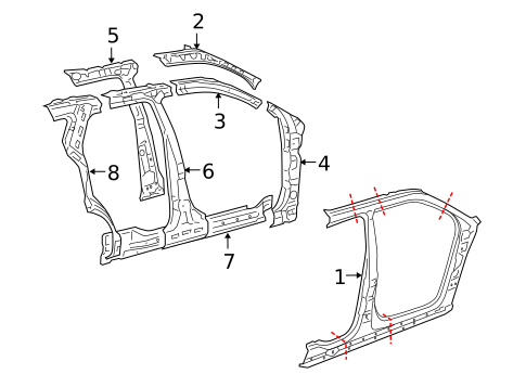 Center Pillar & Rocker for 2009 Ford Taurus X #0