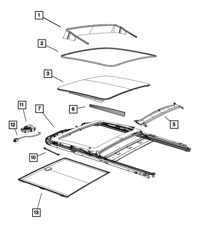 68346651AA - Body Sheet Metal Except Doors: Sunroof Wind Deflector for Mopar Image
