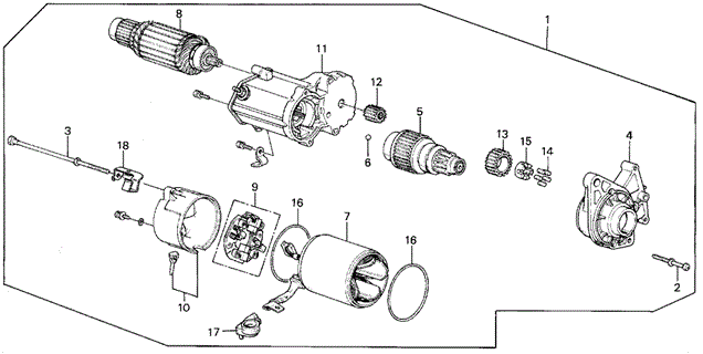 Starter Motor (Denso) for 1986 Acura Integra #0