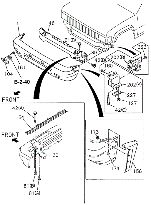 Front Bumper (1) for 1996 Acura SLX #0