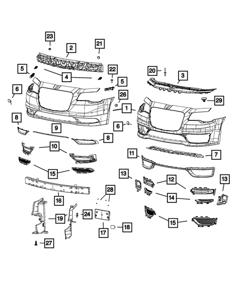 Front Bumper and Fascia for 2015 Chrysler 300 #0