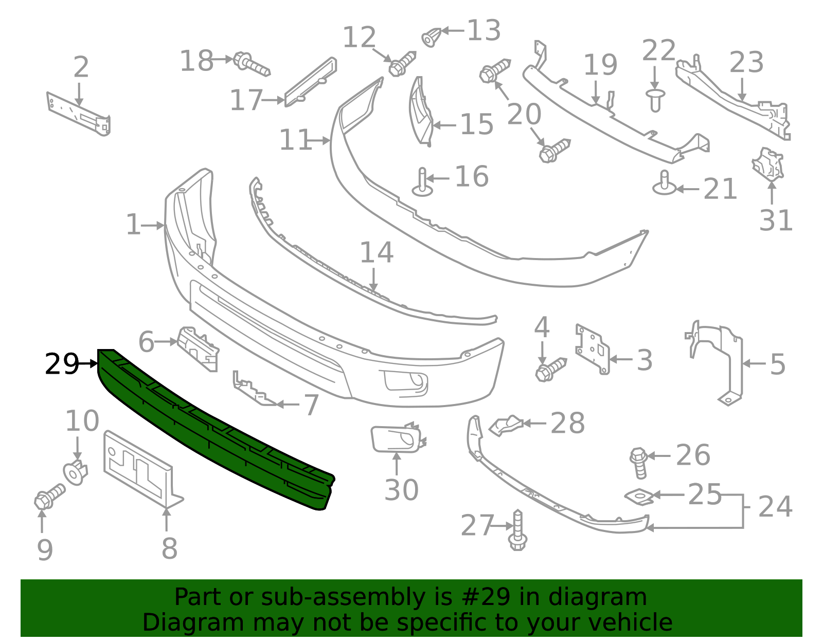 Genuine Lower Bumper Grille (04/2016-12/2019) (a61 Titan) - 62254