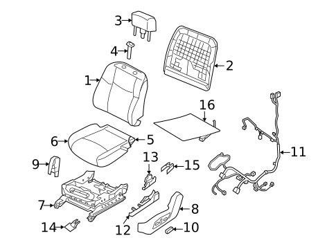 Driver Seat Components for 2023 Nissan Murano #1