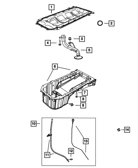 Engine Oiling, Oil Pan and Indicator (Dipstick) for 2025 Dodge Durango #0