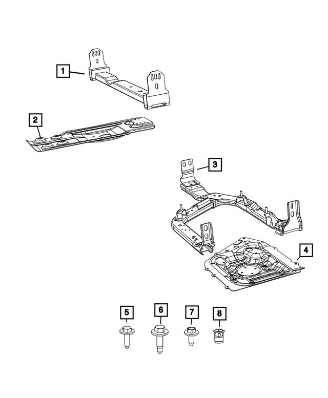 68647786AA - Frame, Bumper and Fascia: Skid Plate Crossmember for Mopar Image