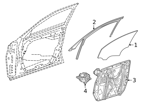 Glass - Front Door for 2021 Mercedes-Benz GLA35 AMG #1