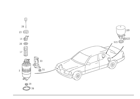 Oil Tank & Valves of Hydraulic System for 1993 Mercedes-Benz 500E #0