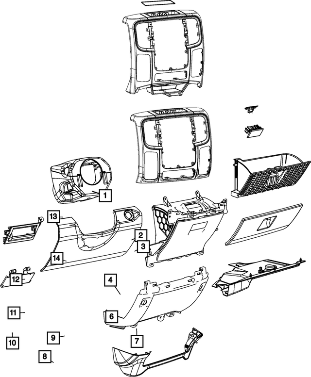 1JQ68DX9AA - Interior Trim: Glovebox Door Latch for Mopar Image image