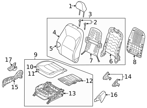 Passenger Seat Components for 2012 Kia Rio #2
