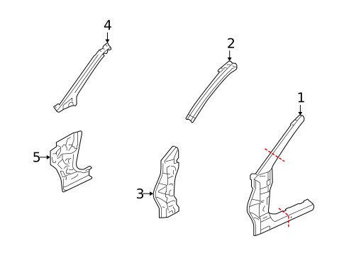 Hinge Pillar for 2010 Mitsubishi Outlander #0