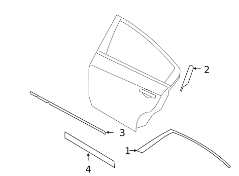 Exterior Trim - Rear Door for 2012 Nissan Altima #0