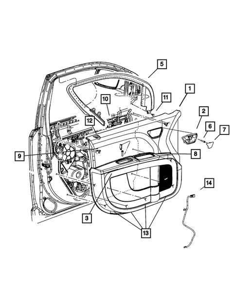 Door Trim Panels-Front and Rear for 2014 Dodge Journey #0