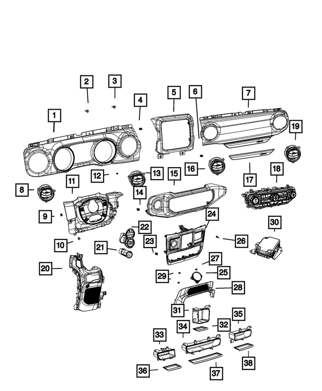 6AB19SD5AA - Interior Trim: Instrument Panel Bezel for Mopar Image