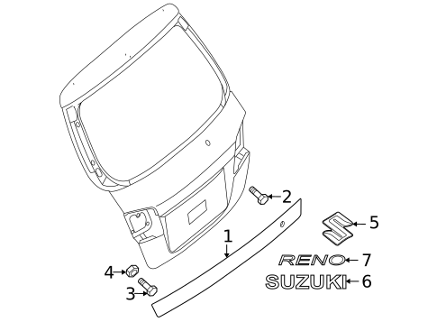 Exterior Trim - Lift Gate for 2006 Suzuki Reno #0