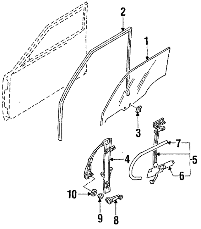 F4CZ5823200A - Body: Window Regulator for Ford: Escort | Mercury: Tracer Image