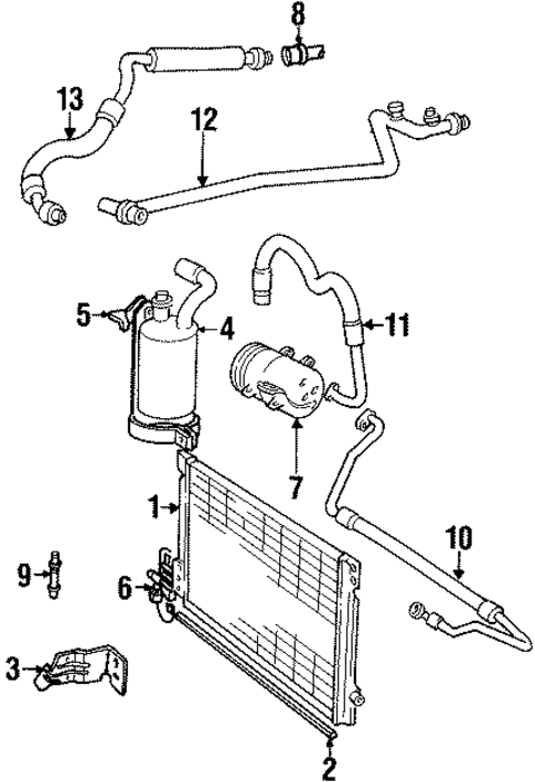 Condenser, Compressor & Lines for 1995 Volvo 850 #0