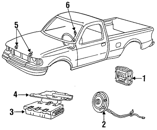 F5TZ15043B13A - Electrical: Driver Air Bag for Ford: Bronco, F-150, F-250, F-350, F-Super Duty Image