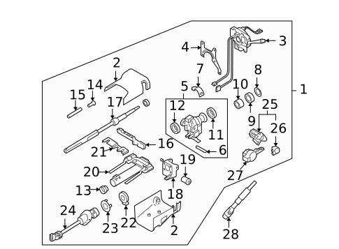 Steering Column Assembly for 2010 Hummer H3T #0