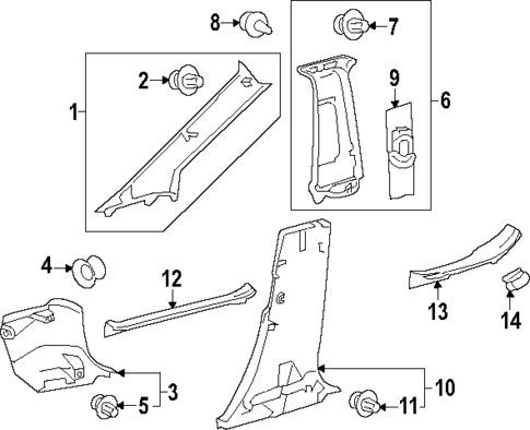 Interior Trim - Pillars for 2025 Toyota Prius #0