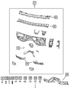 68031074AB - Body Sheet Metal Except Doors: Plenum Panel for Mopar Image