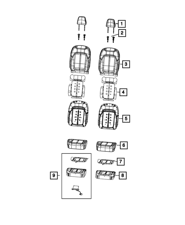 7GK61TX7AD - : Front Seat Cushion Cover, Left for Mopar Image