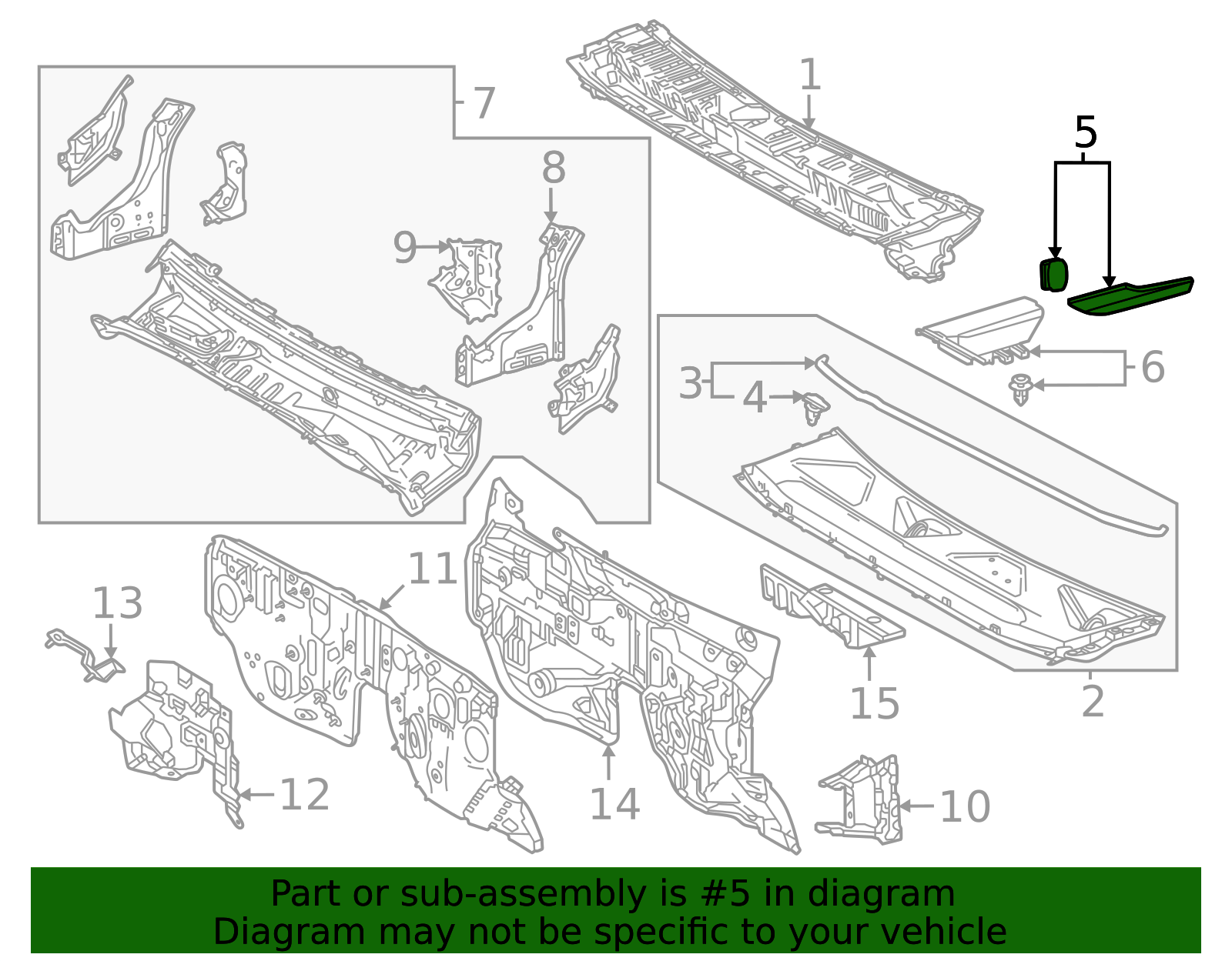 53869-60040 - Cowl Side Panel Seal 2024-2025 Toyota Land Cruiser
