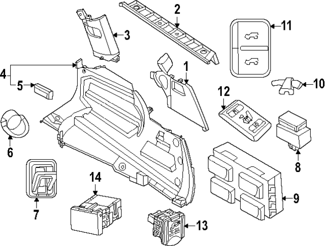 849407JA0A - : Upper Quarter Trim for Infiniti Image
