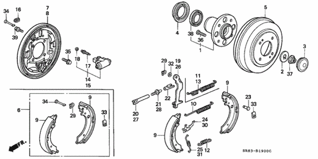 Rear Brake for 1995 Honda Civic #0