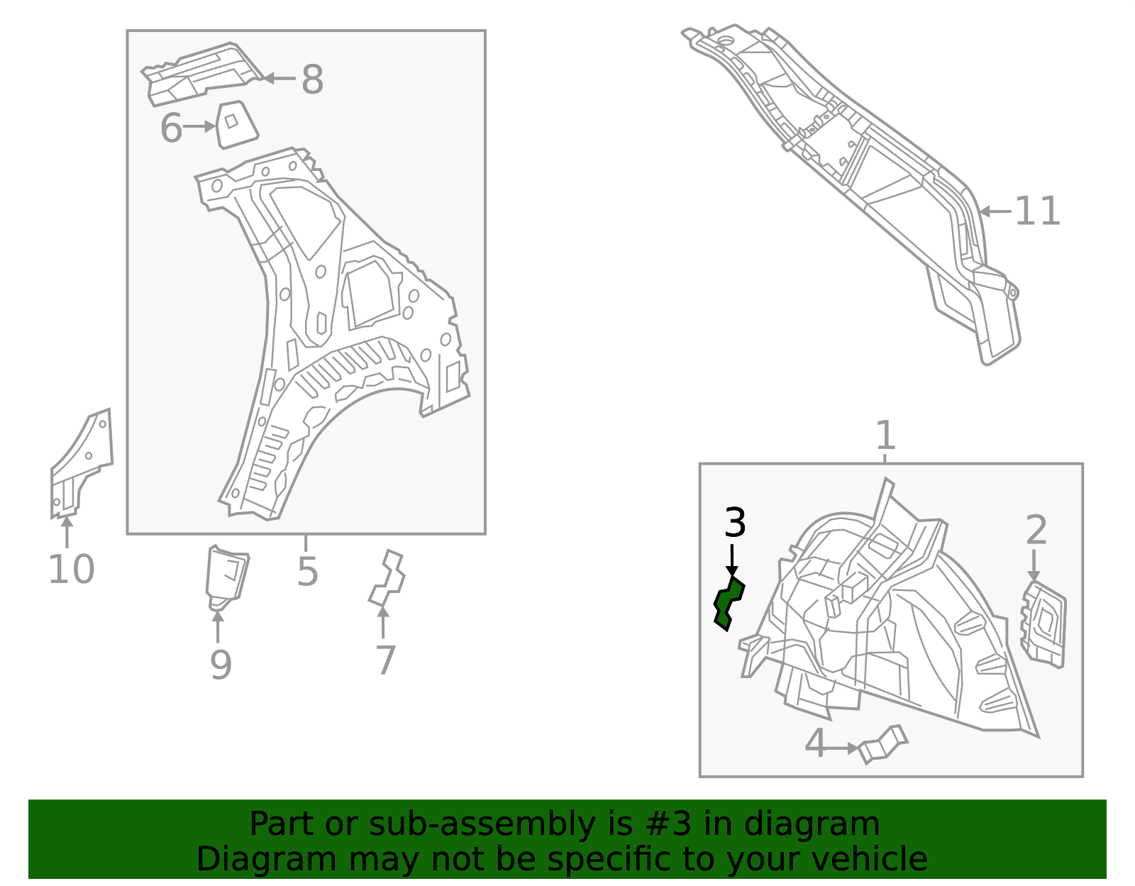 2016-2020 Buick Envision Rear Driver Side Wheelhouse Panel Bracket ...