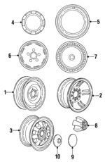 52057793 - : Center Cap for Dodge: D100, D150, D250, D350, Ramcharger, W100, W150, W250, W350 Image