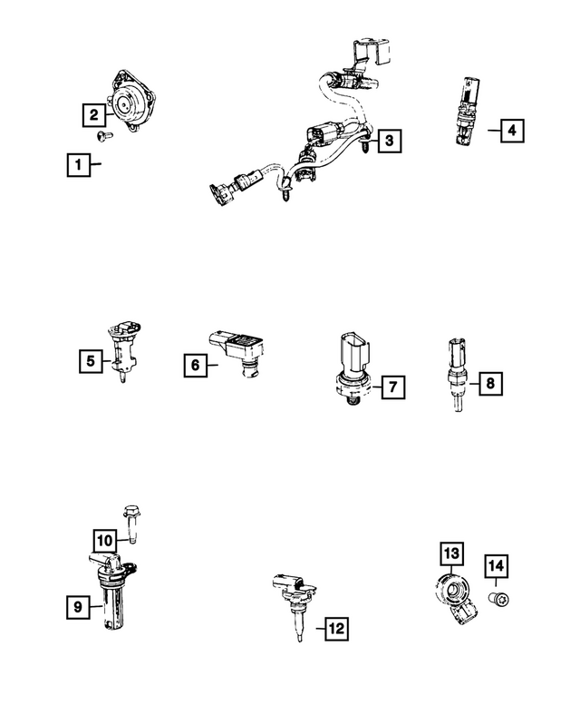 68358376AA - Electrical: Knock, Oil Pressure, &amp; Temperature Sensor Wiring for Mopar Image