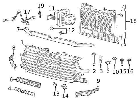 Grille & Components for 2024 Ram 1500 #0