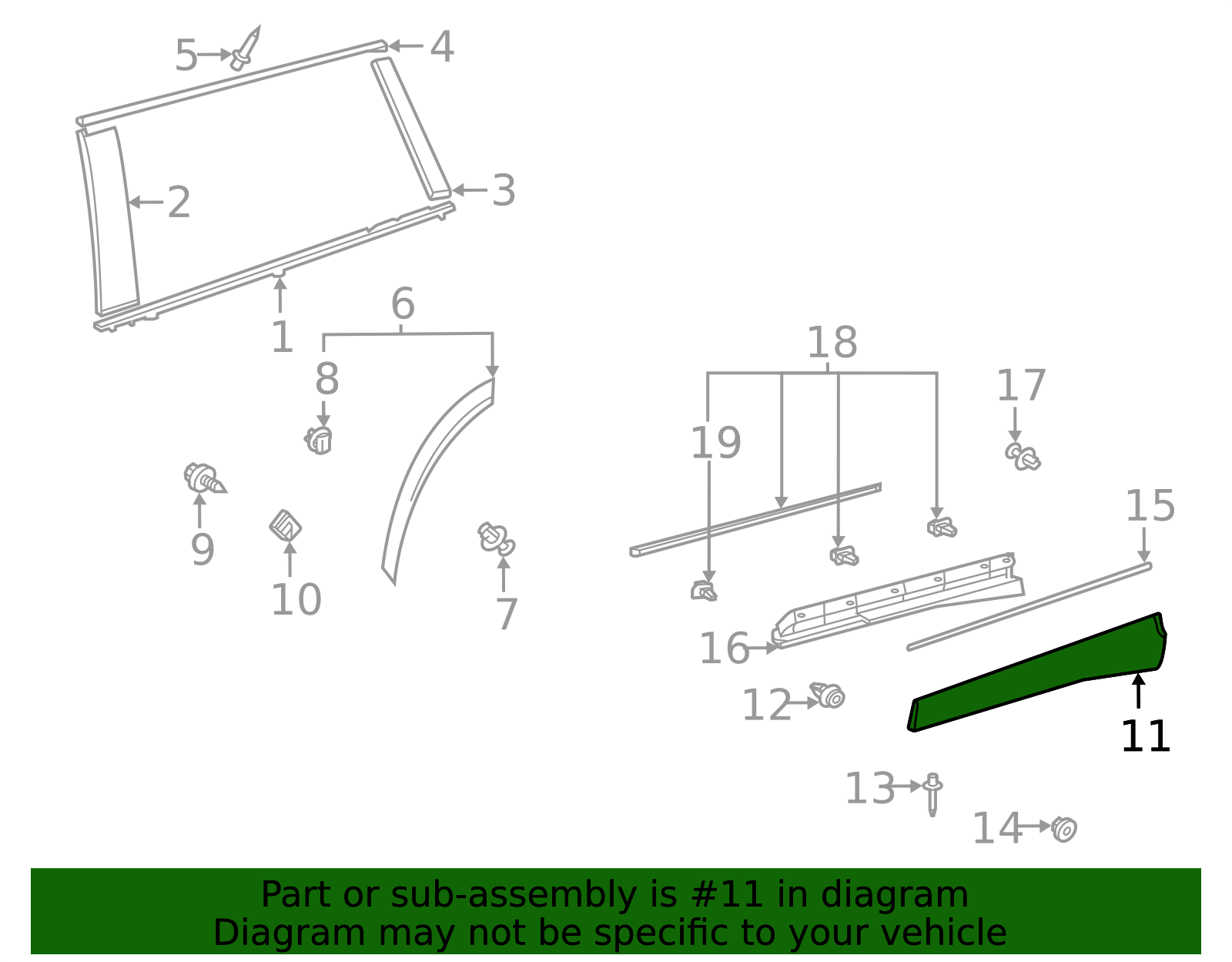 2021-2025 Toyota Highlander Door Molding 75741-0E904 | Toyota Parts Center