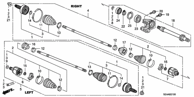 Driveshaft - Half Shaft for 2008 Acura TSX #0