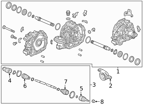 Axle & Differential for 2018 Acura MDX #0