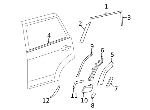 Exterior Trim - Rear Door for 2007 Toyota RAV4 #0