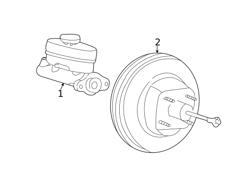 Master Cylinder - Components On Dash Panel for 2001 Ford F-150 #1